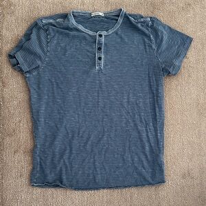 Marine Layer Men's Blue Striped Henley Shirt